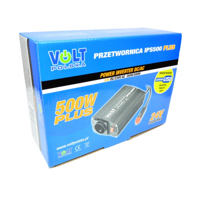 PRZETWORNICA NAPIĘCIA 24V 230V 500W/350W IPS-500 PLUS VOLT - obrazek 8