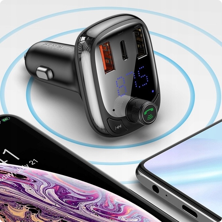 TRANSMITER SAMOCHODOWY FM BLUETOOTH QC PD SD 36W - obrazek 3