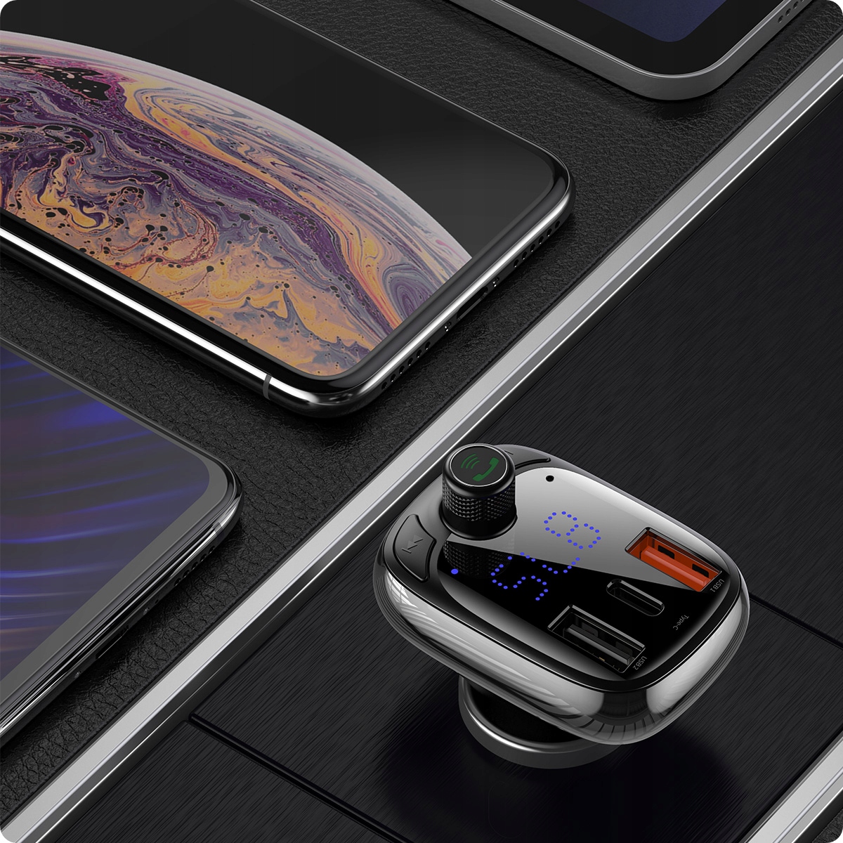 TRANSMITER SAMOCHODOWY FM BLUETOOTH QC PD SD 36W - obrazek 5