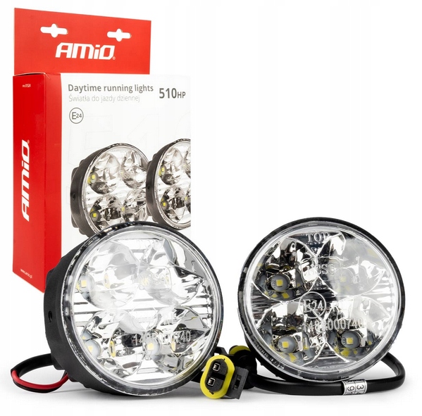 ŚWIATŁA DO JAZDY DZIENNEJ 510HP OKRĄGŁE 12/24V HOMOLOGACJA