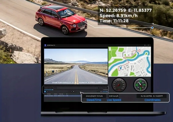 LUSTERKO WIDEOREJESTRATOR KAMERA SAMOCHODOWA WIFI GPS + KAMERA COFANIA - obrazek 12