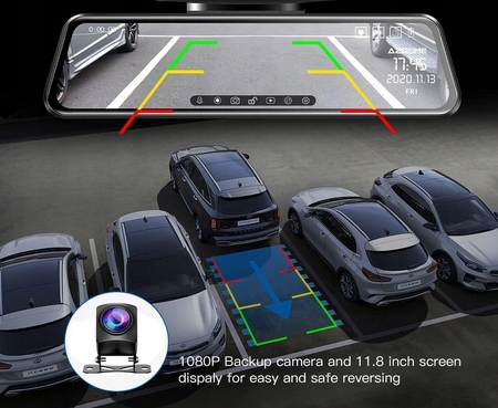 LUSTERKO WIDEOREJESTRATOR KAMERA SAMOCHODOWA WIFI GPS + KAMERA COFANIA - obrazek 11