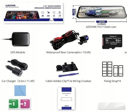 LUSTERKO WIDEOREJESTRATOR KAMERA SAMOCHODOWA WIFI GPS + KAMERA COFANIA - obrazek 16