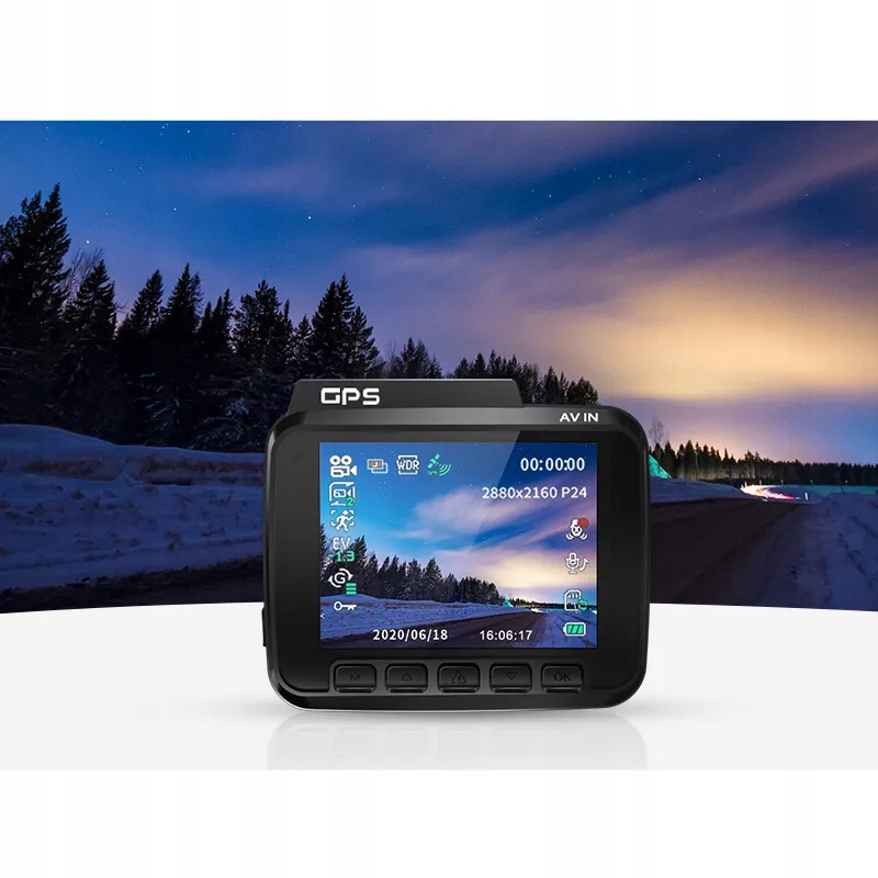 WIDEOREJESTRATOR KAMERA PRZÓD TYŁ 4K GPS WIFI APLIKACJA + KARTA 64GB - obrazek 7