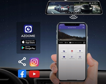 LUSTERKO WIDEOREJESTRATOR KAMERA SAMOCHODOWA WIFI GPS + KAMERA COFANIA - obrazek 10