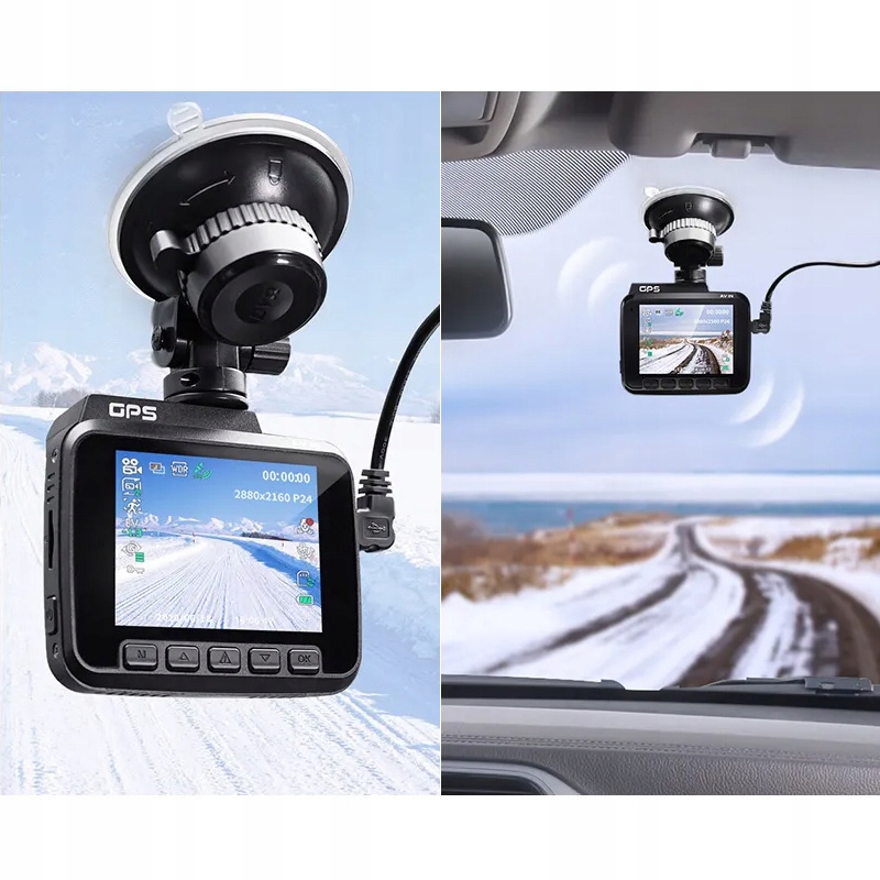 WIDEOREJESTRATOR KAMERA PRZÓD TYŁ 4K GPS WIFI APLIKACJA + KARTA 64GB - obrazek 9