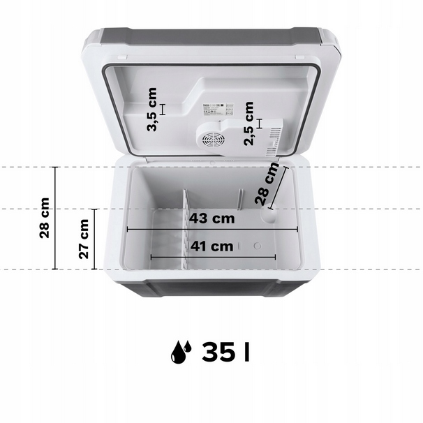 LODÓWKA TURYSTYCZNA SAMOCHODOWA DUŻA 230V 12V FUNKCJA GRZANIA 35L - obrazek 11