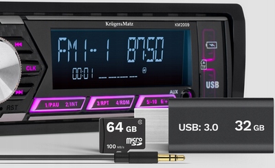 RADIO SAMOCHODOWE 1DIN PODŚWIETLENIE BLUETOOTH 4X45W KRUGER&MATZ KM2009 - obrazek 9