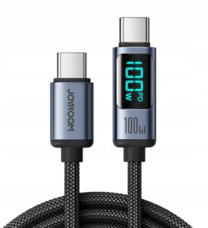 KABEL JOYROOM PRISM SERIES A16 2XUSB-C TYP-C 100W Z WYŚWIETLACZEM LED 1.2M