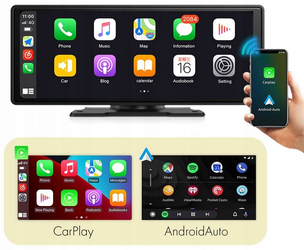 MONITOR ANDROID AUTO CARPLAY NAWIGACJA 10" 12/24V - obrazek 2