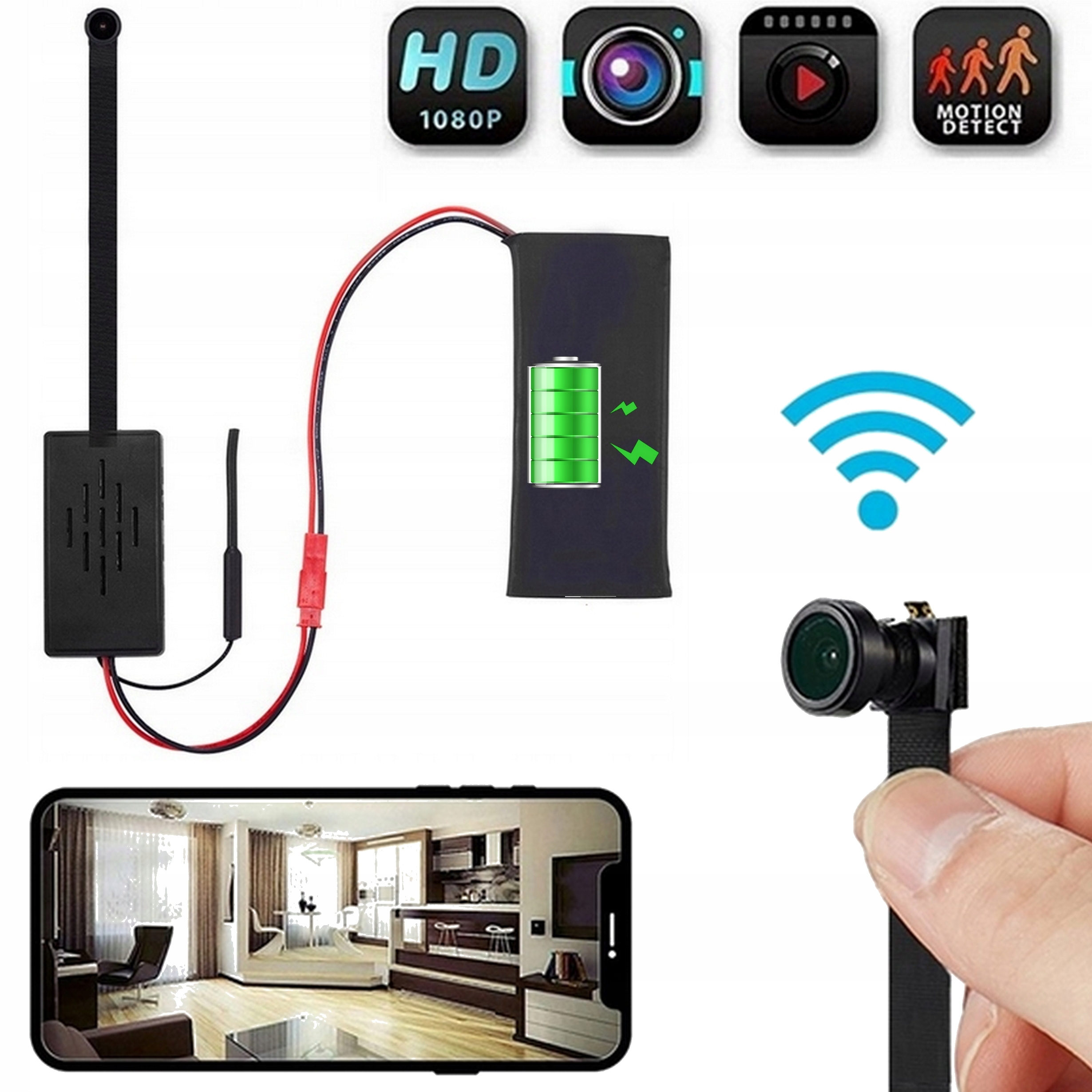 MINI KAMERA SZPIEGOWSKA ELASTYCZNA WIFI JAK GUZIK