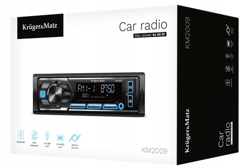 RADIO SAMOCHODOWE 1DIN PODŚWIETLENIE BLUETOOTH 4X45W KRUGER&MATZ KM2009 - obrazek 8