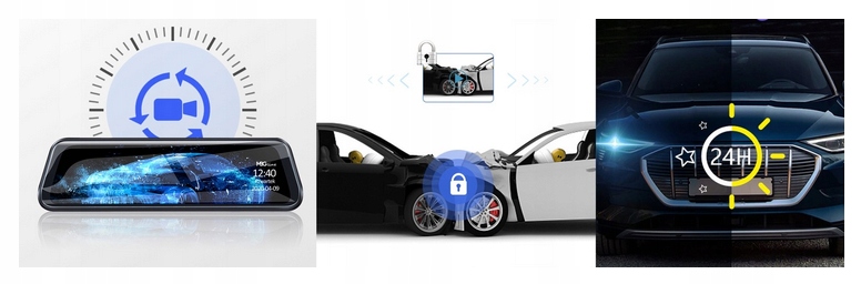 WIDEOREJESTRATOR W LUSTERKU WSTECZNYM 10'' 170° 2K+FHD HS900PRO MBG LINE - obrazek 13