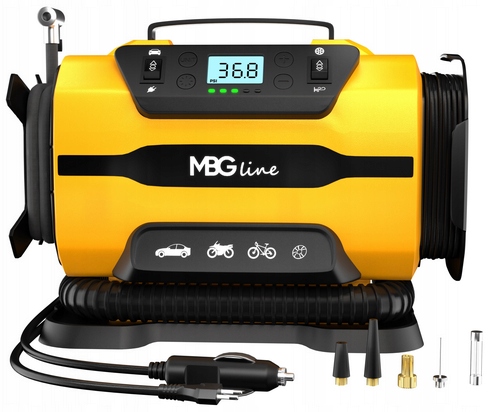 KOMPRESOR SAMOCHODOWY 12V 230V SPRĘŻARKA DMUCHAWA PRZENOŚNA POMPKA LATARKA - obrazek 2