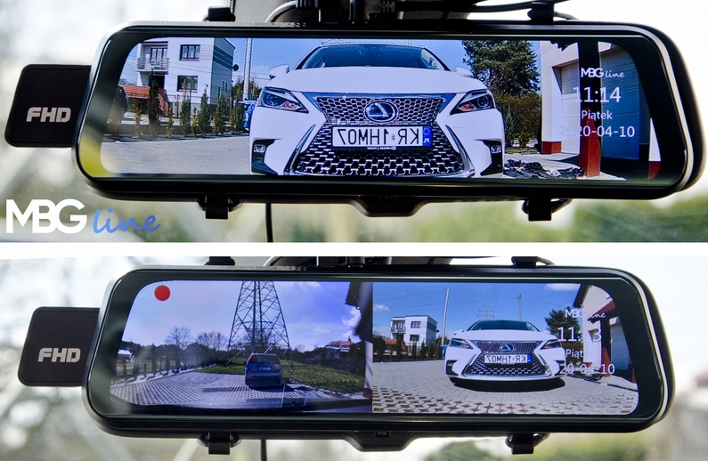 WIDEOREJESTRATOR W LUSTERKU WSTECZNYM 10'' 170° 2K+FHD HS900PRO MBG LINE - obrazek 4