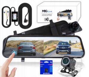 WIDEOREJESTRATOR W LUSTERKU WSTECZNYM 10'' 170° 2K+FHD HS900PRO +KARTA 64GB