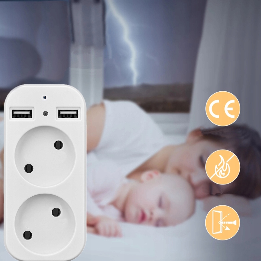 UKRYTA KAMERA ADAPTER GNIAZDKO ROZDZIELACZ GNIAZDA SIECIOWEGO 2XGNIAZDO + 2XUSB WIFI - obrazek 6