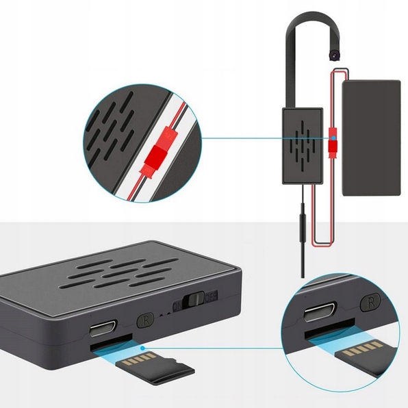 MINI KAMERA SZPIEGOWSKA WIFI GUZIK Z ADAPTEREM STAŁEGO ZASILANIA 12/24V - obrazek 3