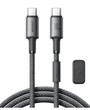 KABEL PRZEWÓD USB-C - USB-C 60W Z ORGANIZEREM MAGNETYCZNYM 1,2M SZARY S-A50