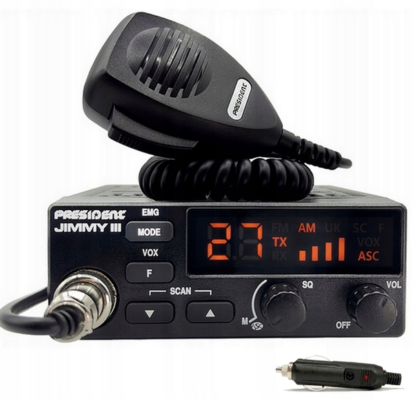 RADIO CB PRESIDENT JIMMY III AM/FM + ZALUTOWANY WTYK