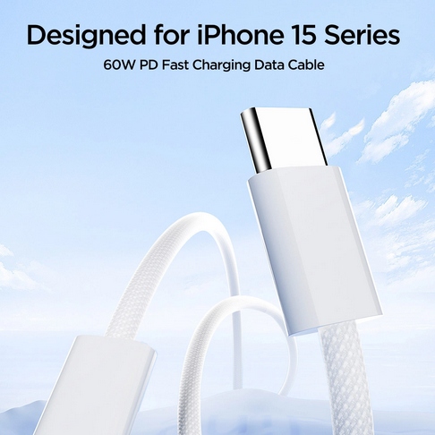 KABEL PRZEWÓD USB-C - USB-C 60W 1M BIAŁY S-A45 - obrazek 9