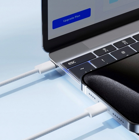 KABEL PRZEWÓD USB-C - USB-C 60W 1M BIAŁY S-A45 - obrazek 7