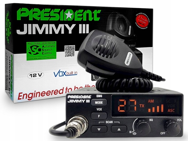 RADIO CB PRESIDENT JIMMY III AM/FM + ZALUTOWANY WTYK - obrazek 3