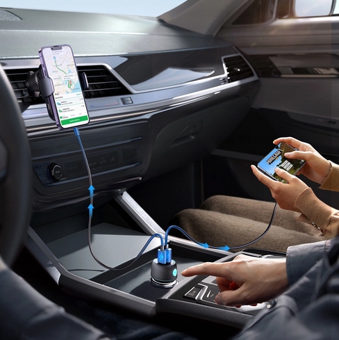 ŁADOWARKA SAMOCHODOWA 60W Z PORTAMI USB-C USB-A PODŚWIELTENIE JR-CCN01 - obrazek 13