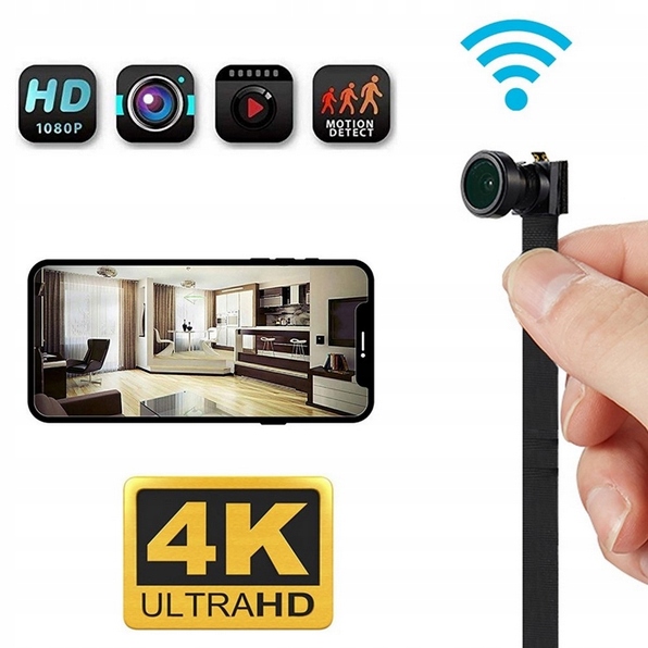 MINI KAMERA SZPIEGOWSKA WIFI GUZIK Z ADAPTEREM STAŁEGO ZASILANIA 12/24V - obrazek 4