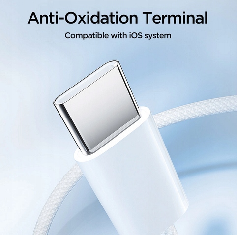 KABEL PRZEWÓD USB-C - USB-C 60W 1M BIAŁY S-A45 - obrazek 5