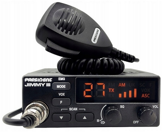 RADIO CB PRESIDENT JIMMY III AM/FM + ZALUTOWANY WTYK - obrazek 2