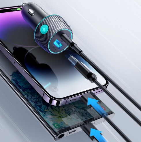 ŁADOWARKA SAMOCHODOWA 60W Z PORTAMI USB-C USB-A PODŚWIELTENIE JR-CCN01 - obrazek 11