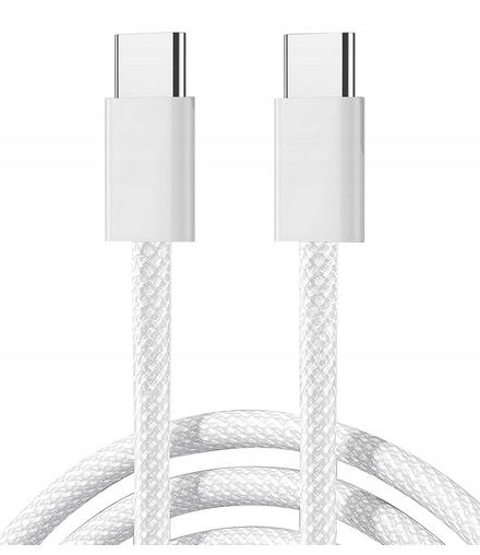 KABEL PRZEWÓD USB-C - USB-C 60W 1M BIAŁY S-A45