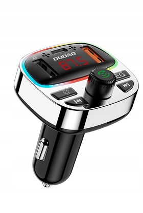 TRANSMITER SAMOCHODOWY BLUETOOTH 5.3 RGB DUDAO R2PRO+ PORTY USB QC PD25W