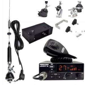 KOMPLETNY ZESTAW CB RADIO JIMMY III PÓŁKIESZEŃ ANTENA + UCHWYT TIR BUS