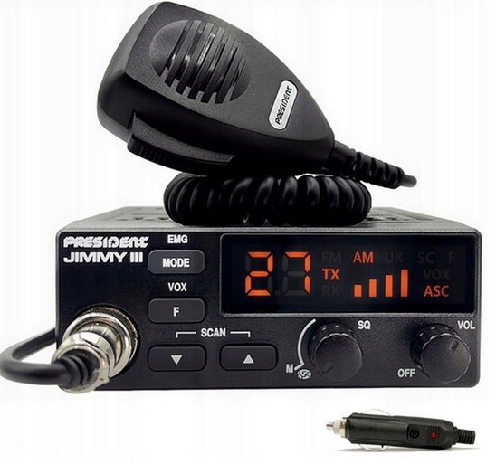 ZESTAW RADIO CB PRESIDENT JIMMY III+ANTENA MAGNETYCZNA CANVA CB-831+WTYK - obrazek 2