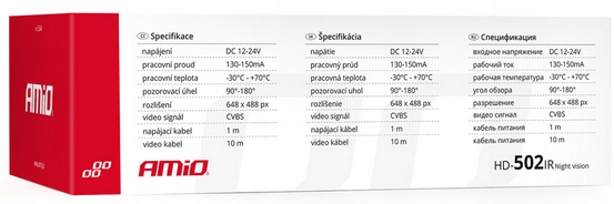 KAMERA COFANIA PARKOWANIA HD-502 IR WIDZI W NOCY 110° PRZEWÓD 5M 12-24V - obrazek 7