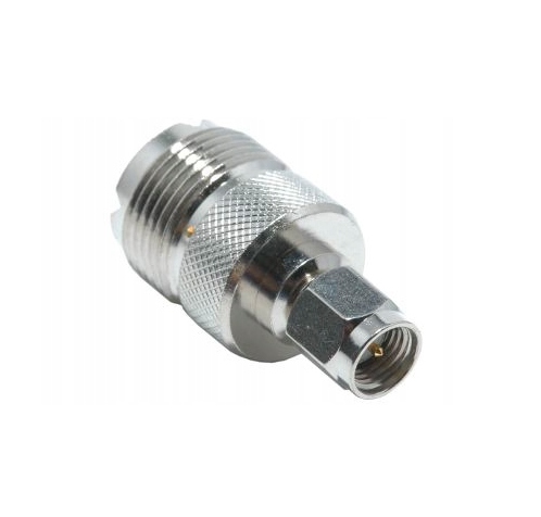 ADAPTER REDUKCJA ANTENOWA WTYK SMA-M NA GNIAZDO UHF UC1 SREBRNY