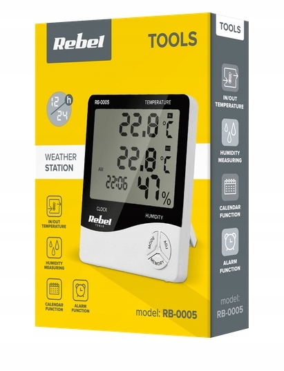 STACJA POGODOWA ZEWNĘTRZNA WEWNĘTRZNA ZEGAR DATA - obrazek 4