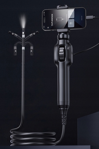 KAMERA INSPEKCYJNA ENDOSKOP DO TELEFONU OBROTOWA 9LED PRZEWÓD 1M FULL HD - obrazek 5