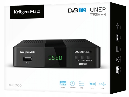 DEKODER TUNER CYFROWY DVB-T2 Kruger&matz H.265 KM0550D - obrazek 5