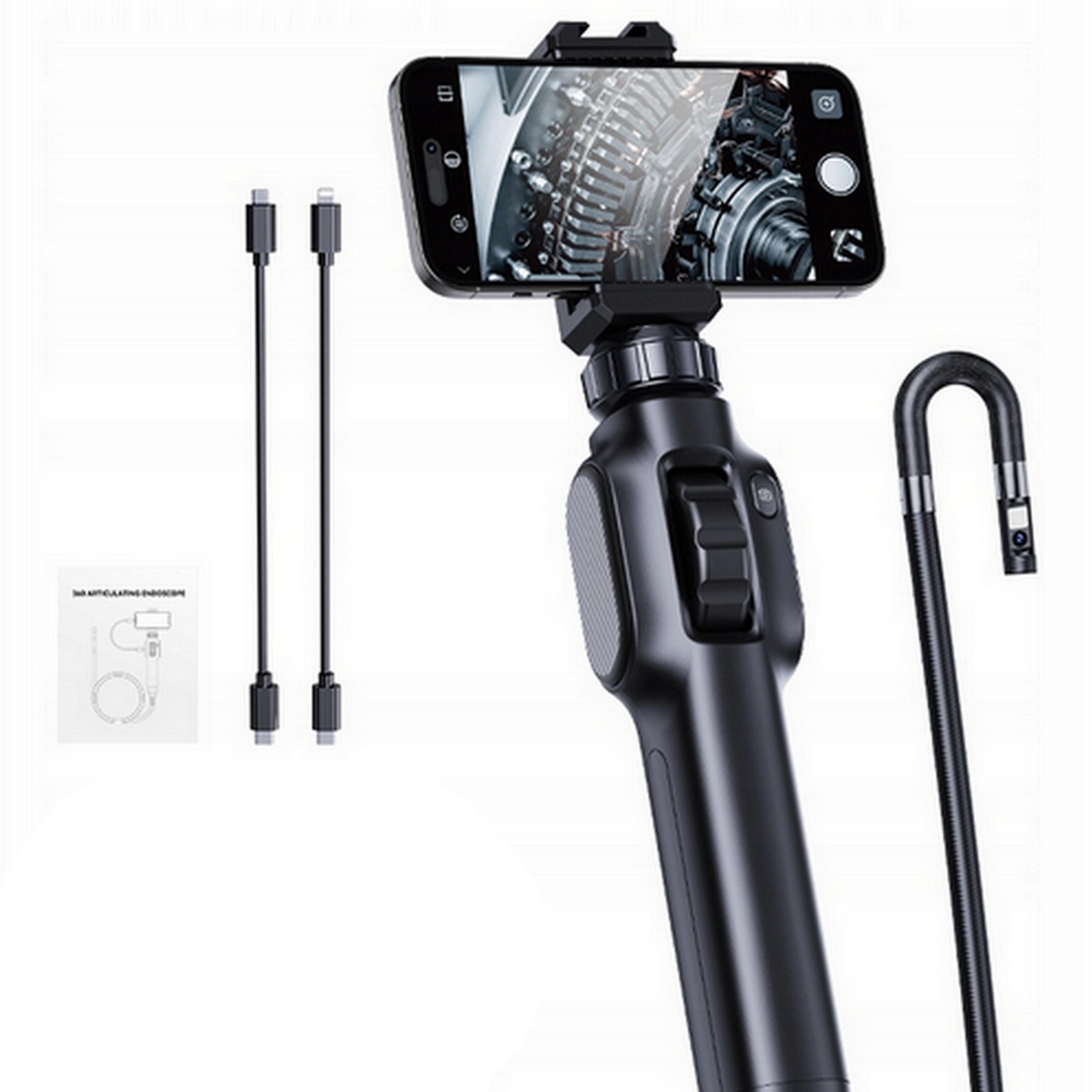 KAMERA INSPEKCYJNA ENDOSKOP DO TELEFONU OBROTOWA 9LED PRZEWÓD 1M FULL HD - obrazek 6