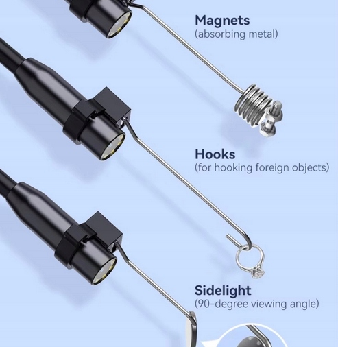 KAMERA INSPEKCYJNA DUO ENDOSKOP ELASTYCZNY 5M 9LED WYŚWIETLACZ 4,3" FULL HD - obrazek 4