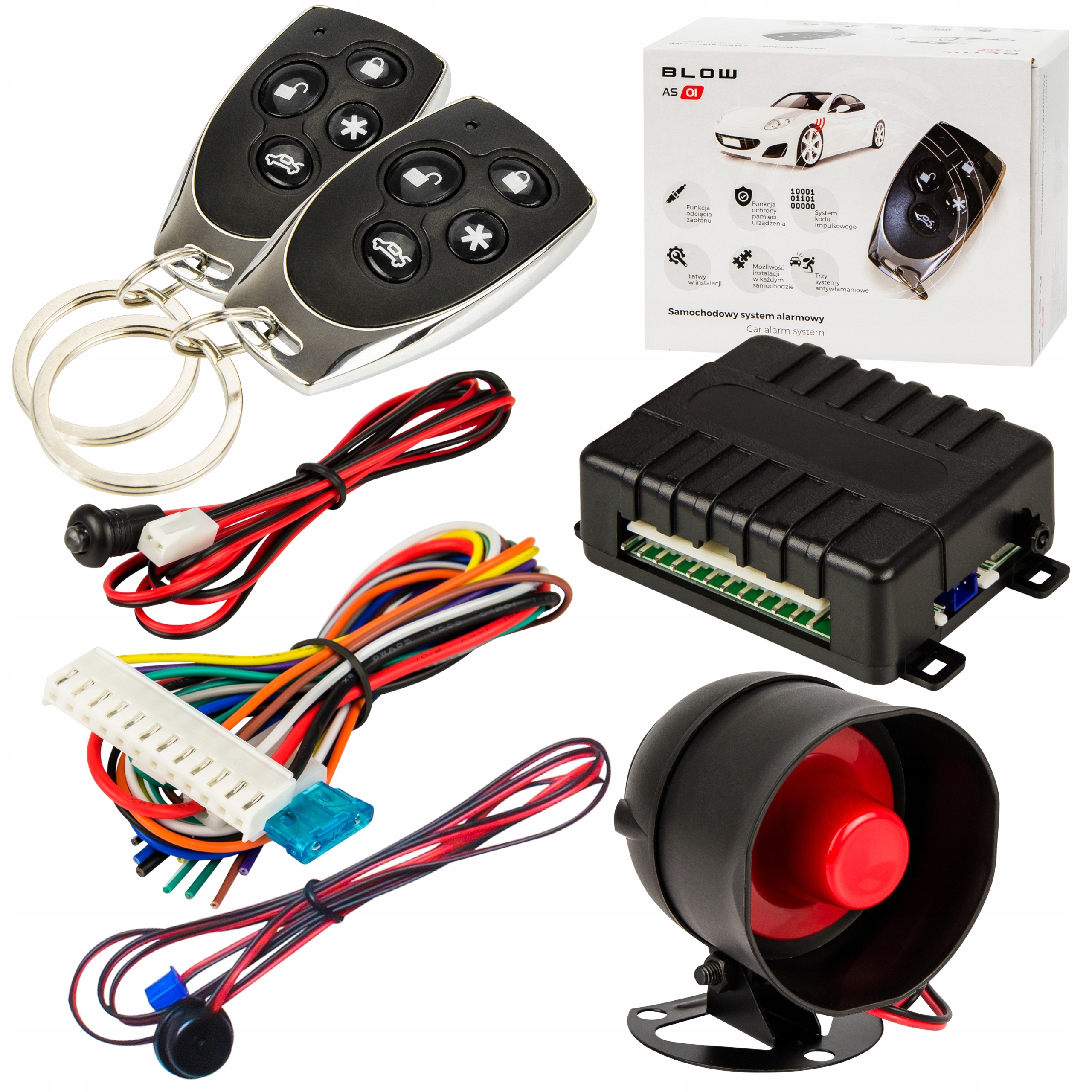 UNIWERSALNY ALARM SAMOCHODOWY BLOW AS01 TRÓJKANAŁOWY - obrazek 8