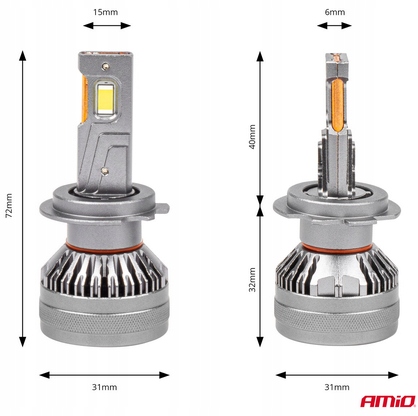 ŻARÓWKI SAMOCHODOWE LED SERIA HP FULL CANBUS H7/H18 6500K AMIO-03674 - obrazek 8
