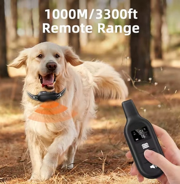 OBROŻA TRENINGOWA ANTYSZCZĘKOWA DLA PSA PD521 Z PILOTEM 1000M CZARNY - obrazek 3