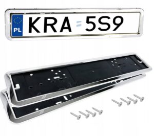 RAMKI TABLICA REJESTRACYJNA STAL NIERDZEWNA WKRĘTY