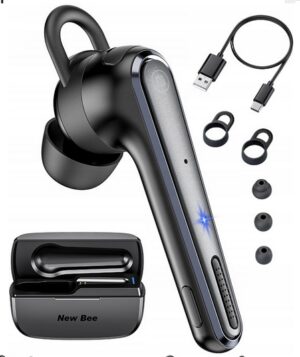 BEZPRZEWODOWA SŁUCHAWKA NEW BEE M52 ENC LEKKA 180 DNI CZUWANIA ETUI 500mAh