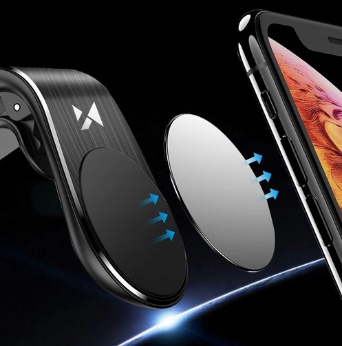 UCHWYT SAMOCHODOWY MAGNETYCZNY NA KRATKĘ NAWIEWU WH-02 CZARNY - obrazek 8