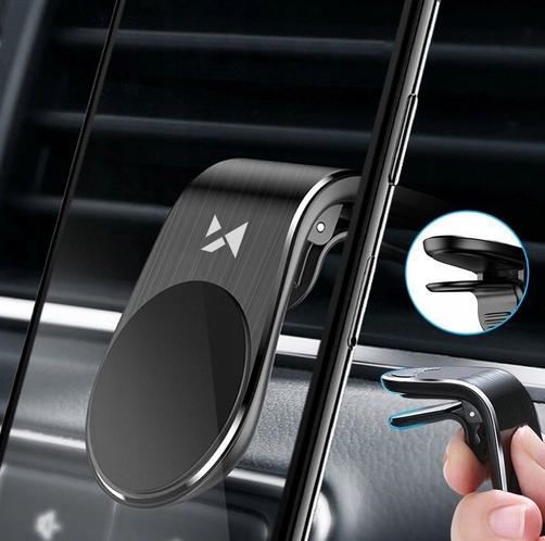 UCHWYT SAMOCHODOWY MAGNETYCZNY NA KRATKĘ NAWIEWU WH-02 CZARNY - obrazek 2